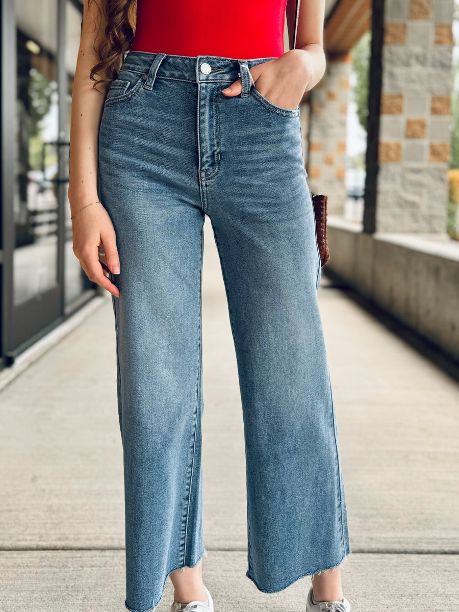Elsie Cropped Slim Wide Leg Denim – 27 West