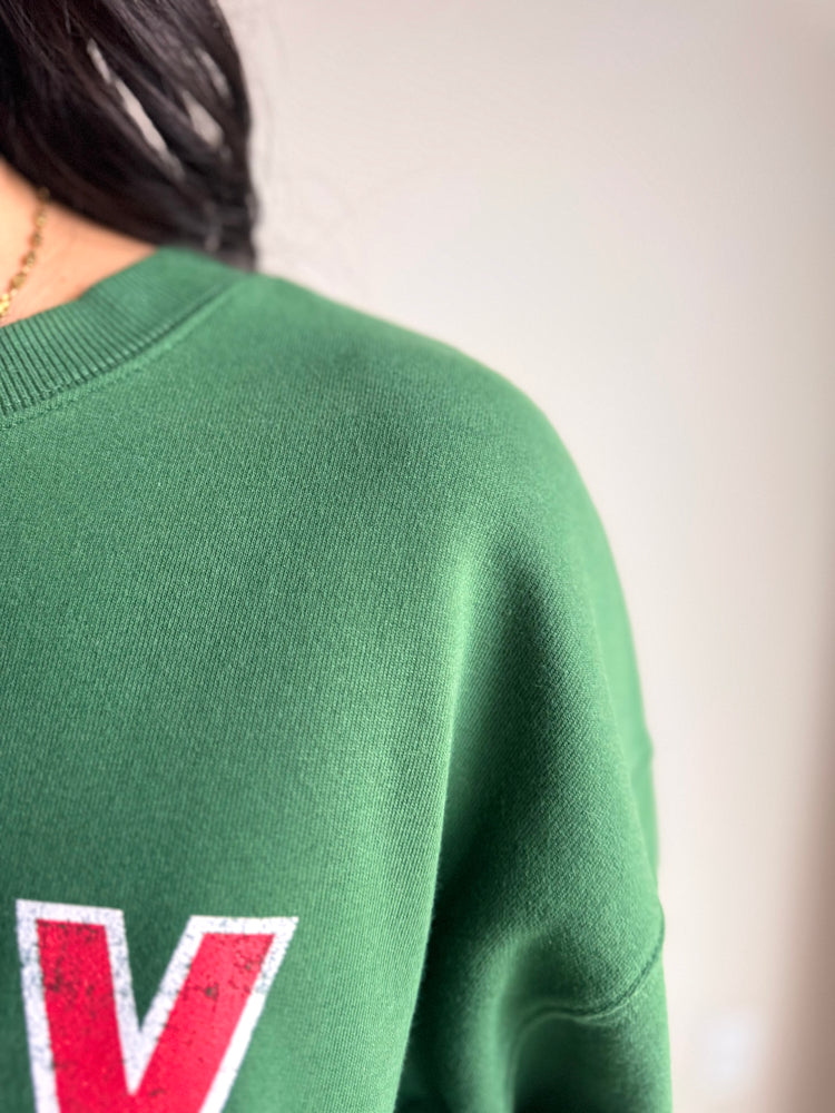 Merry & Bright Crewneck - Green & Red