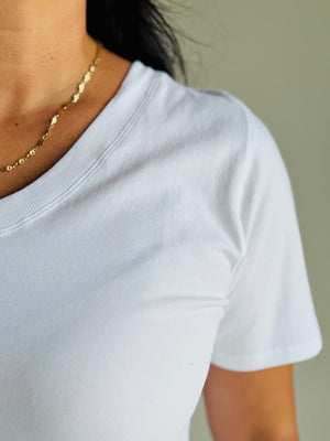 Silas Basic V-Neck Shirt - White
