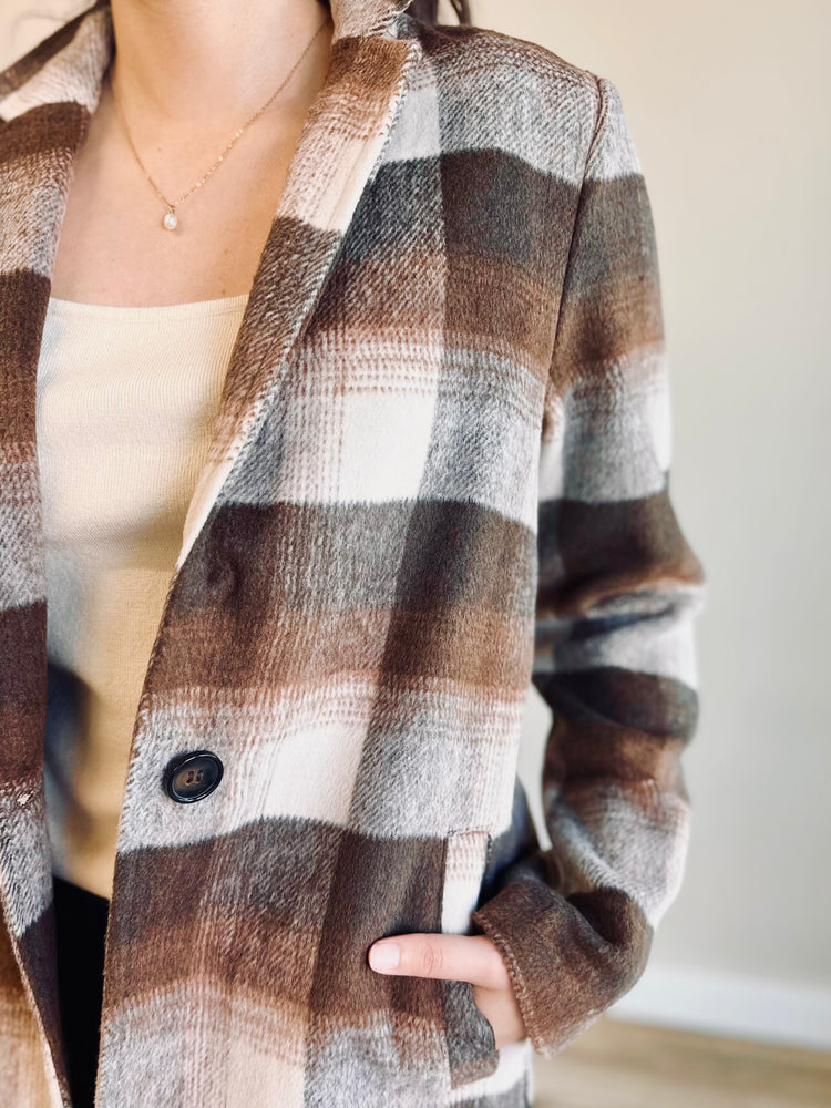 Laura Long Plaid Coat