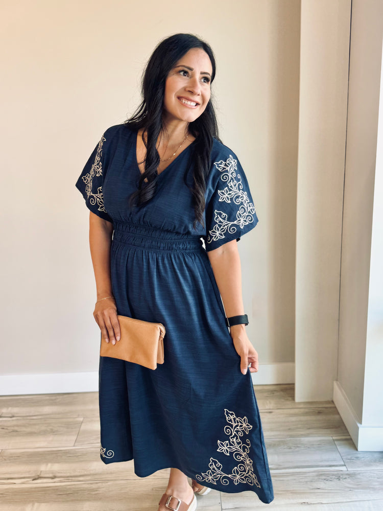 Holland Embroidered Midi Dress