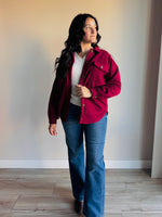 Josie Red Fleece Shacket