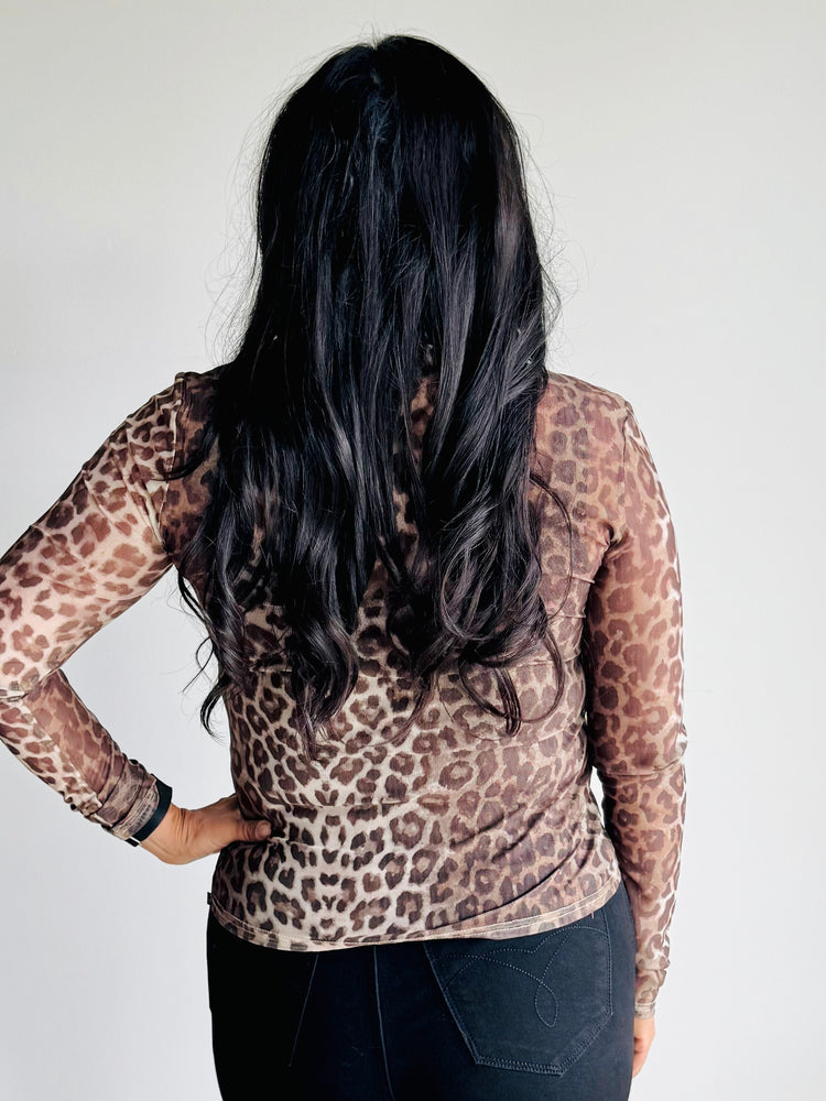 Tasha Mock Neck Mesh Top