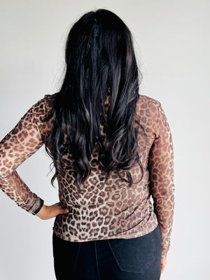Tasha Mock Neck Mesh Top