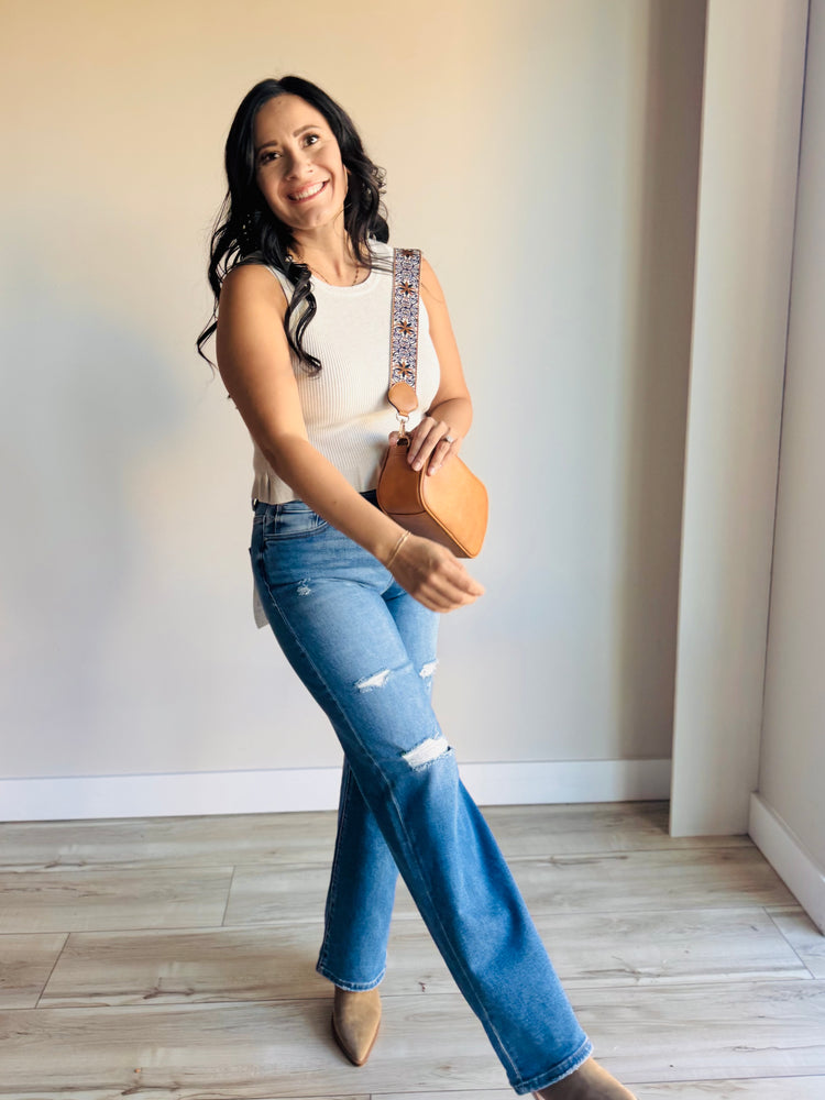 Aleesi High-Rise Straight Leg Denim