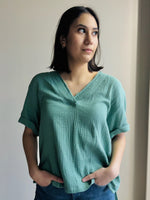 Karissa Cotton Gauze Top - Sage