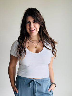 Ivy Short Sleeve Baby Tee - White