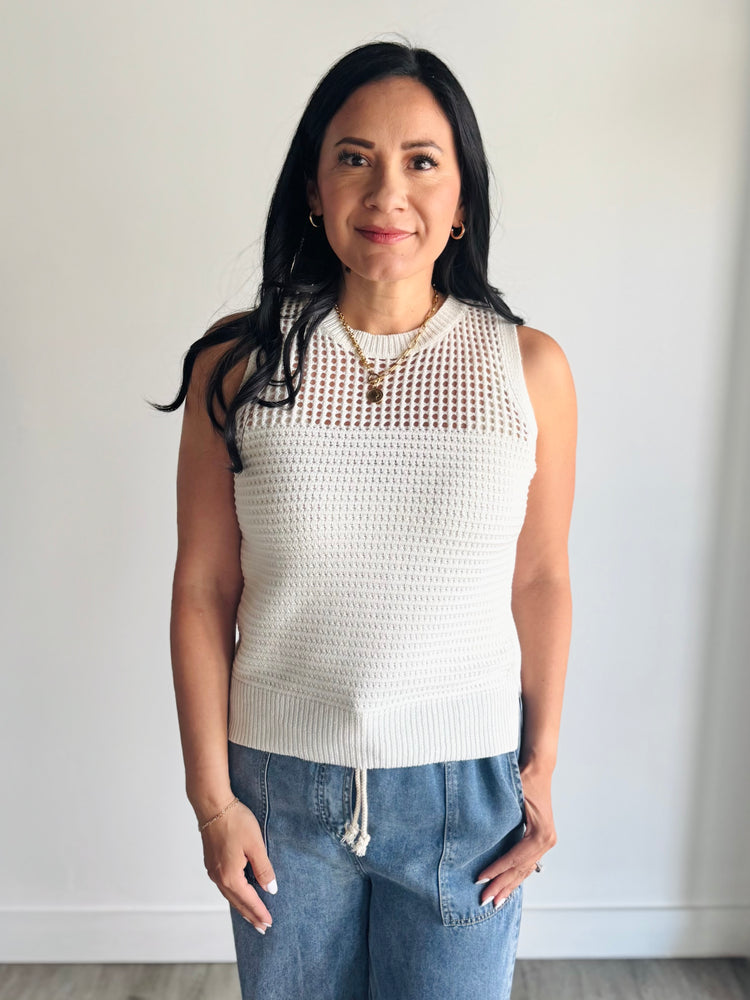 Sloane Crochet Tank Top - Ivory