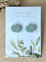 Clad in Clay - Green Pumpkin Earrings