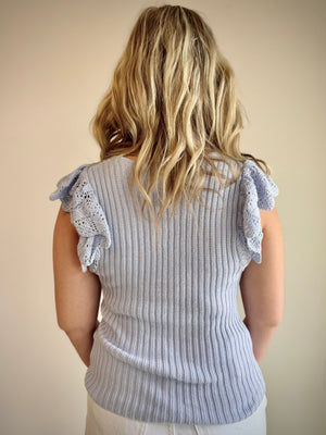 Brielle Crochet Sleeve Sweater Top