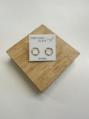 Hammered Ring Stud - Gold