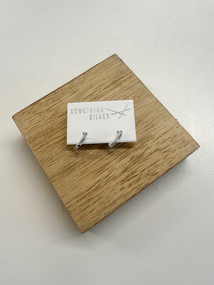 Baguette Huggie Hoop - Silver