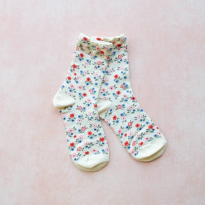 Garden Flower Socks - Ivory