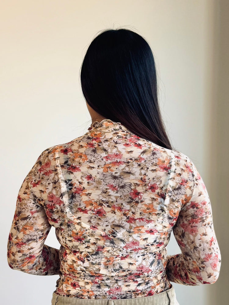 Juniper Floral Mesh Top