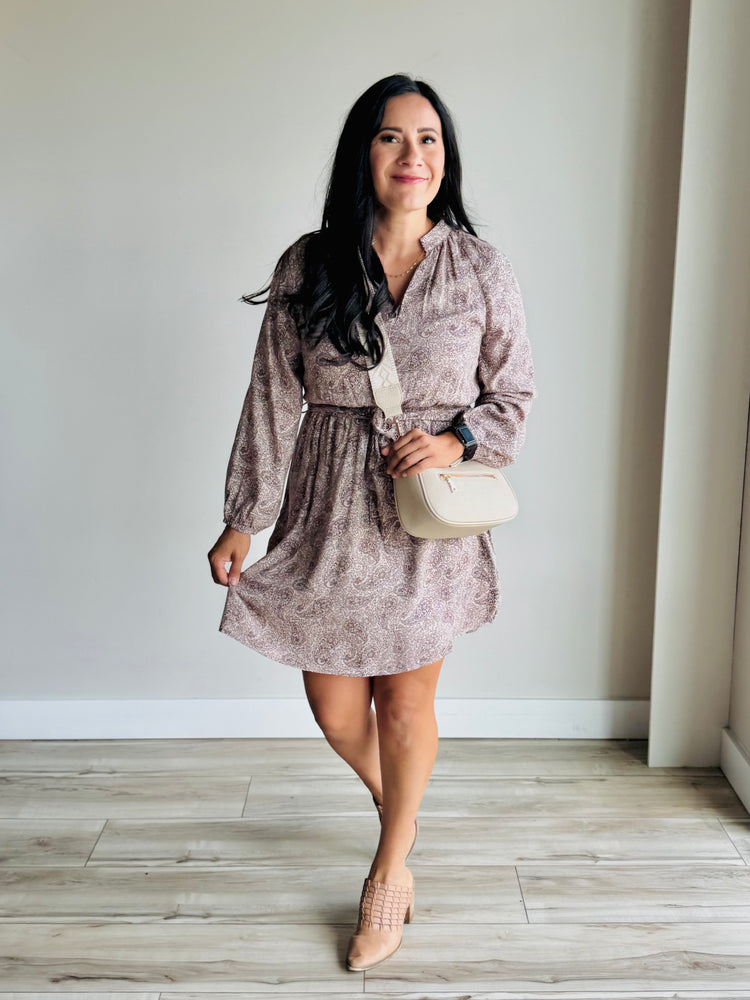 Leanne Waist Tie Paisley Dress