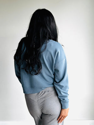 Scarlet Drop Shoulder Crewneck - Blue