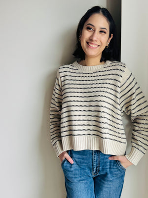 Delaney Cropped Striped Sweater