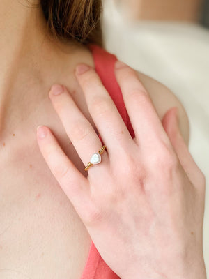 Bead and Pearl Ring