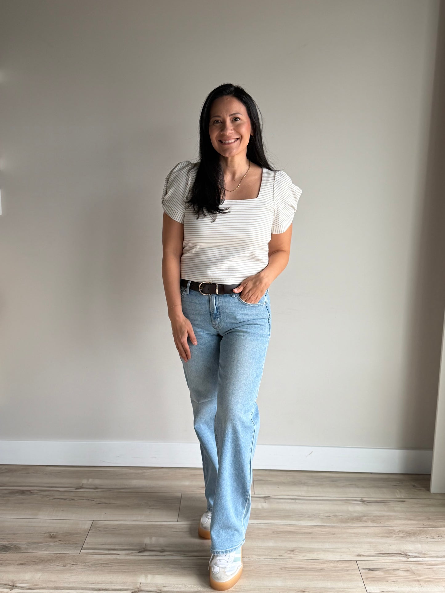 Eloise Striped Puff Sleeve Top - 27 West