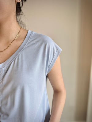 Ailee Front Cinched Top - Soft Blue