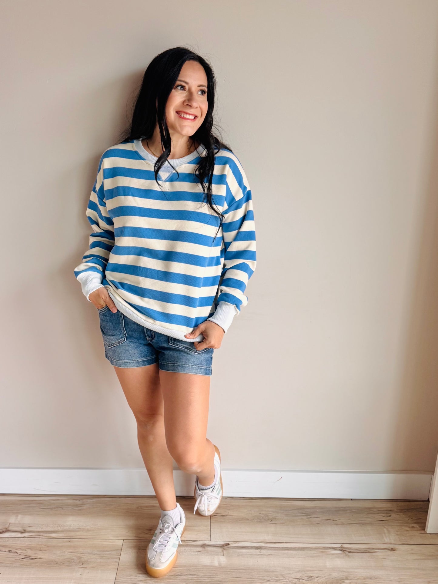 Hannah Oversized Striped Pullover - 27 West