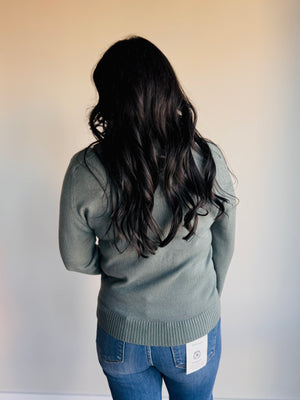 Amy Scallop Edge Sweater - Olive