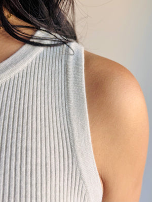 Kaycie Peplum Tank Top - Heather Grey