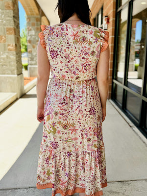 Evelyn Floral Midi Dress