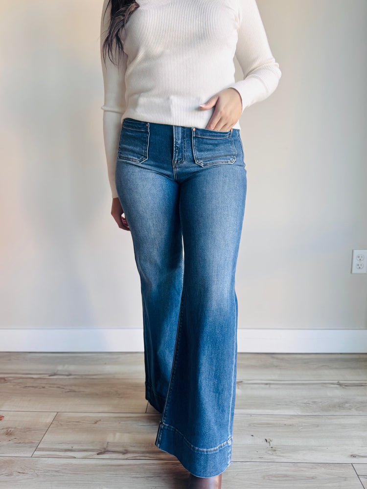 Juno High Rise Patch Pocket Denim