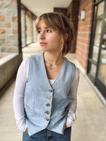 Aubrey V-Neck Denim Vest