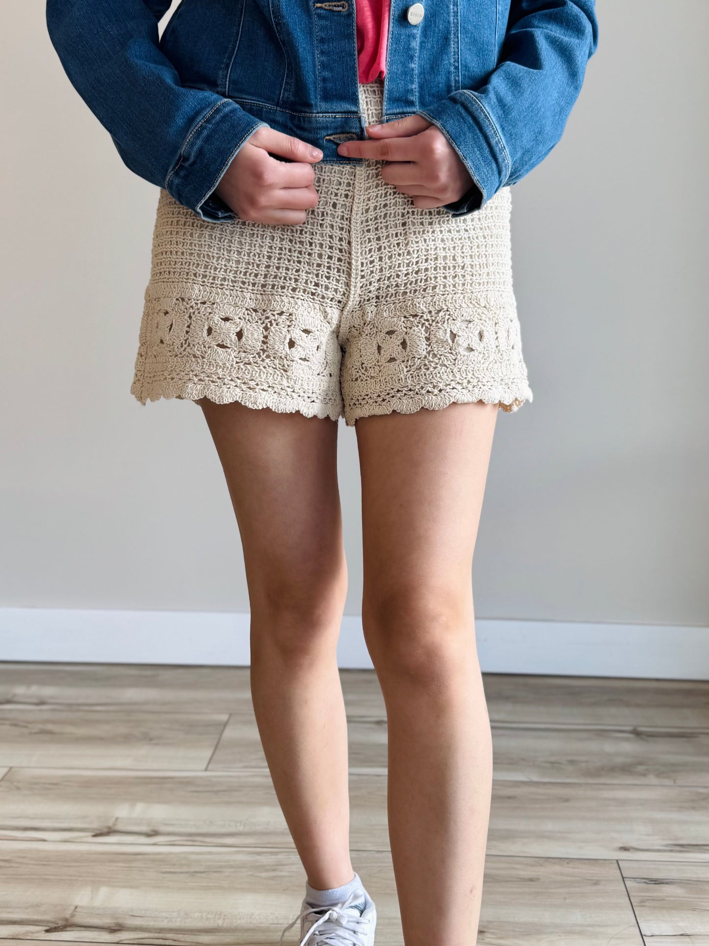 Natasha Crochet Shorts - Natural - 27 West