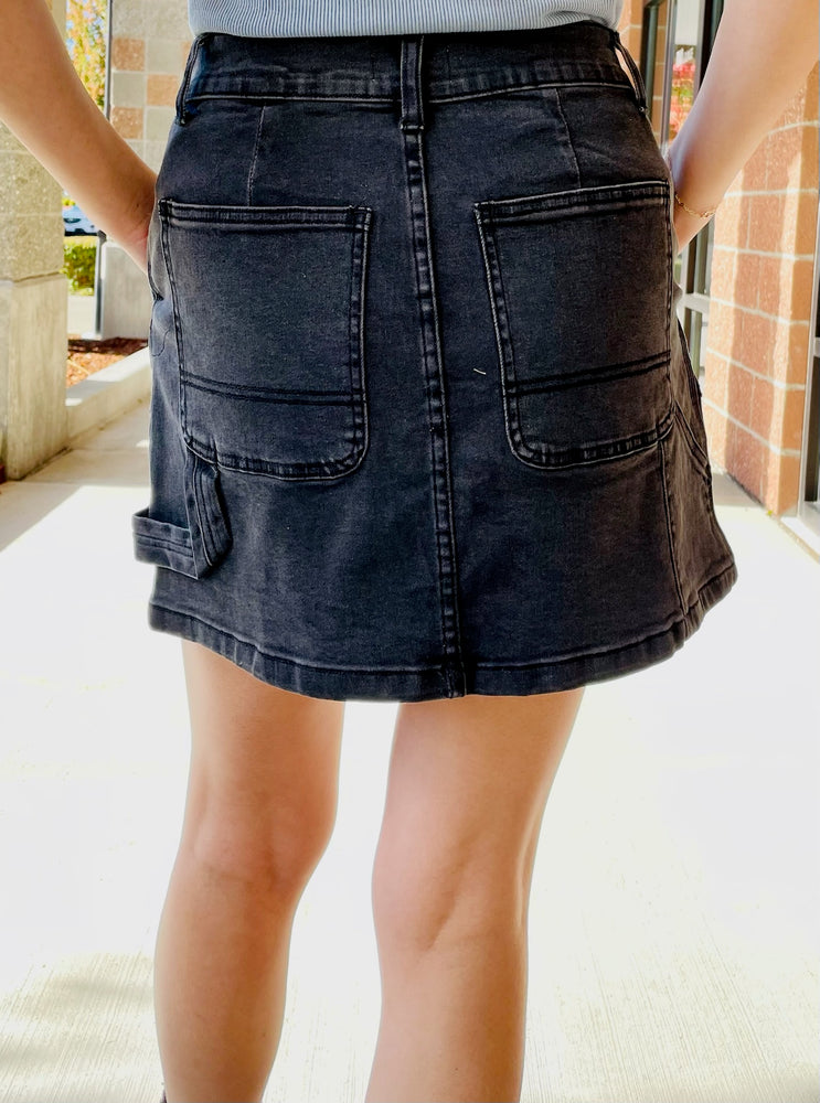 Logan Denim Cargo Skirt