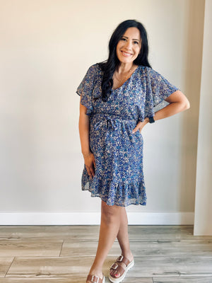 Willow Ruffle Sleeve Floral Dress