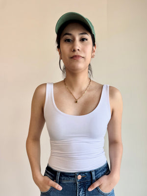 Kyra Scoop Neck Tank Top - Ivory