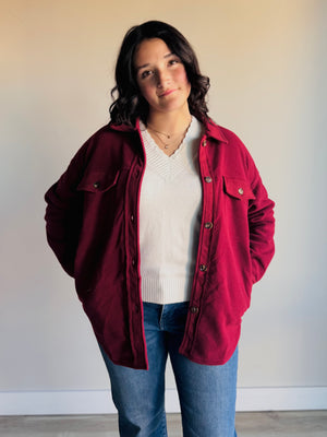 Josie Red Fleece Shacket