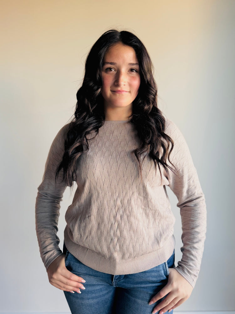 Angela Knit Dolman Sleeve Top - Taupe
