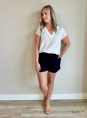 Mable Flowy Cap Sleeve Blouse
