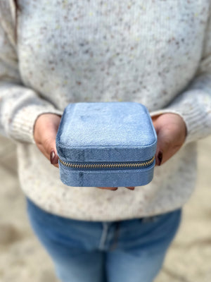 Velvet Jewelry Box -  Blue