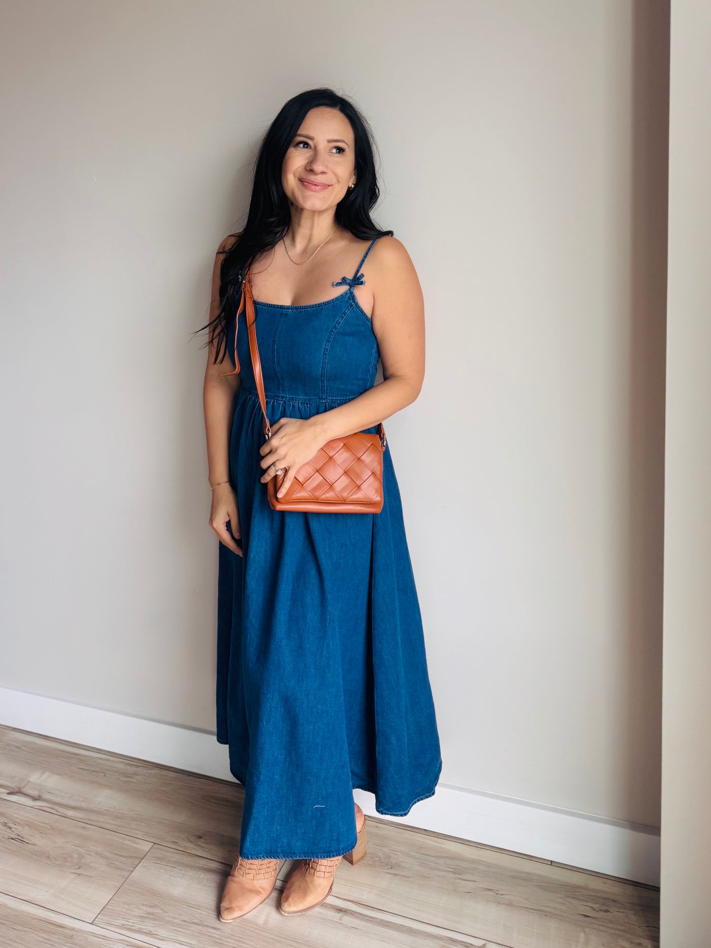 Sophia Spaghetti Strap Denim Dress - 27 West