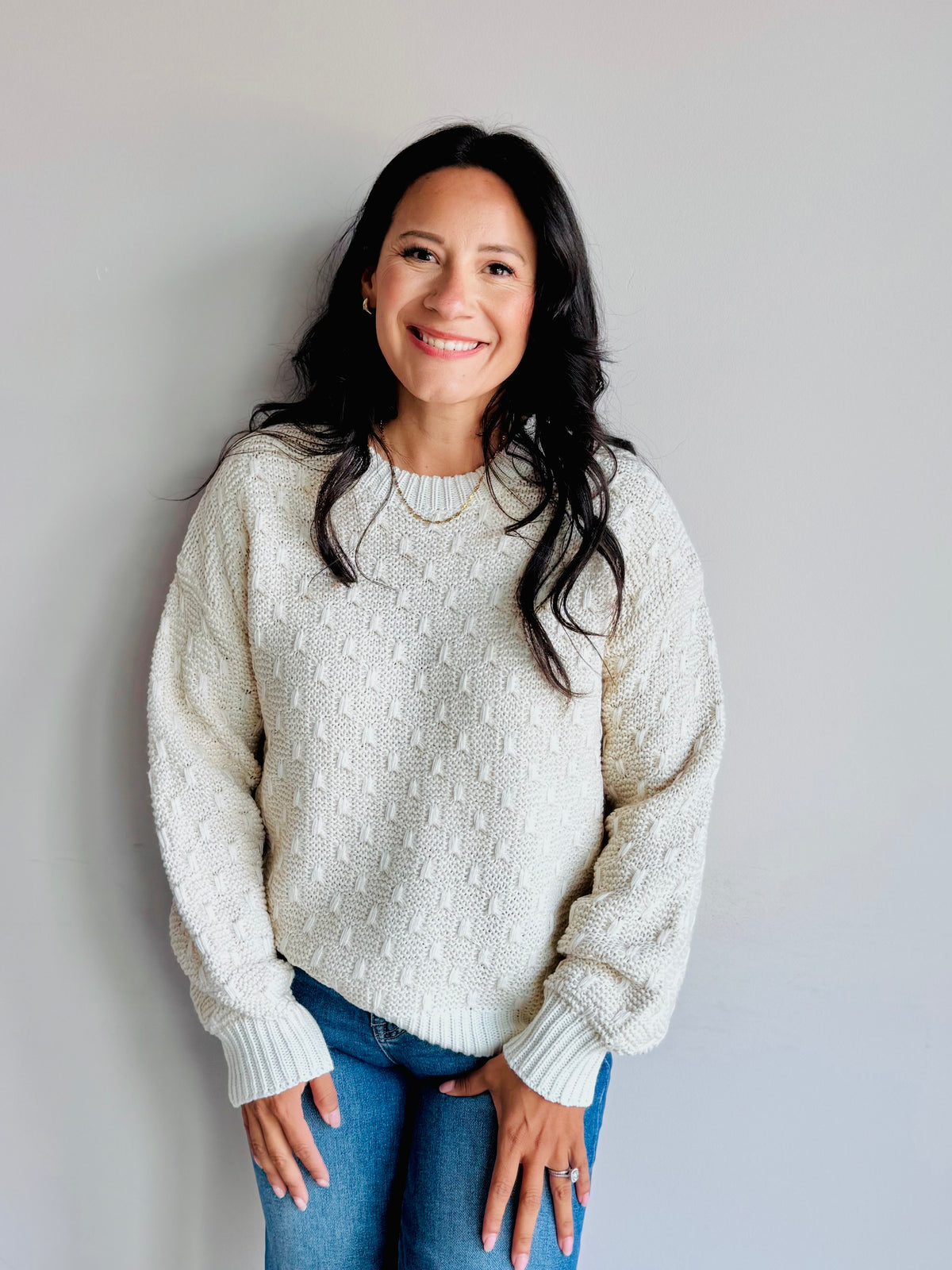 Preston Chunky Textured Weave Sweater - 27 West