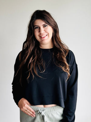 Scarlet Drop Shoulder Crewneck - Black