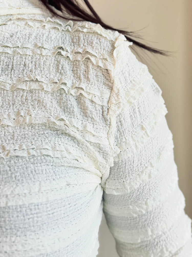 Mia Mock Neck Ruffled Top
