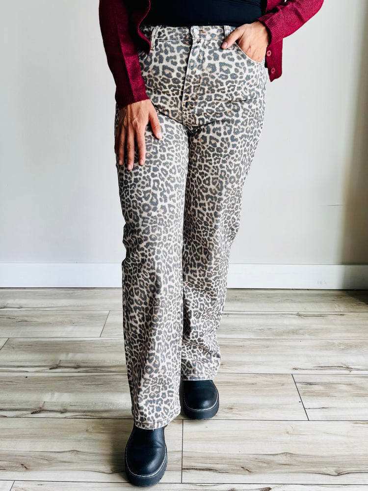 Rosie Leopard High Rise Denim