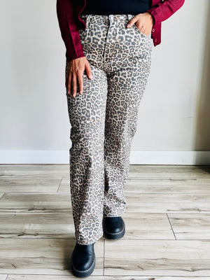 Rosie Leopard High Rise Denim