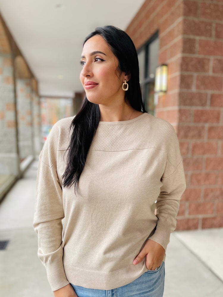 Danya Textured Drop Shoulder Sweater