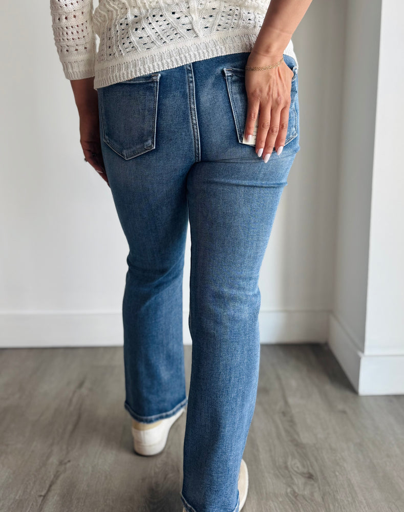 Jayda High Rise Crop Straight Denim