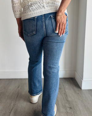 Jayda High Rise Crop Straight Denim