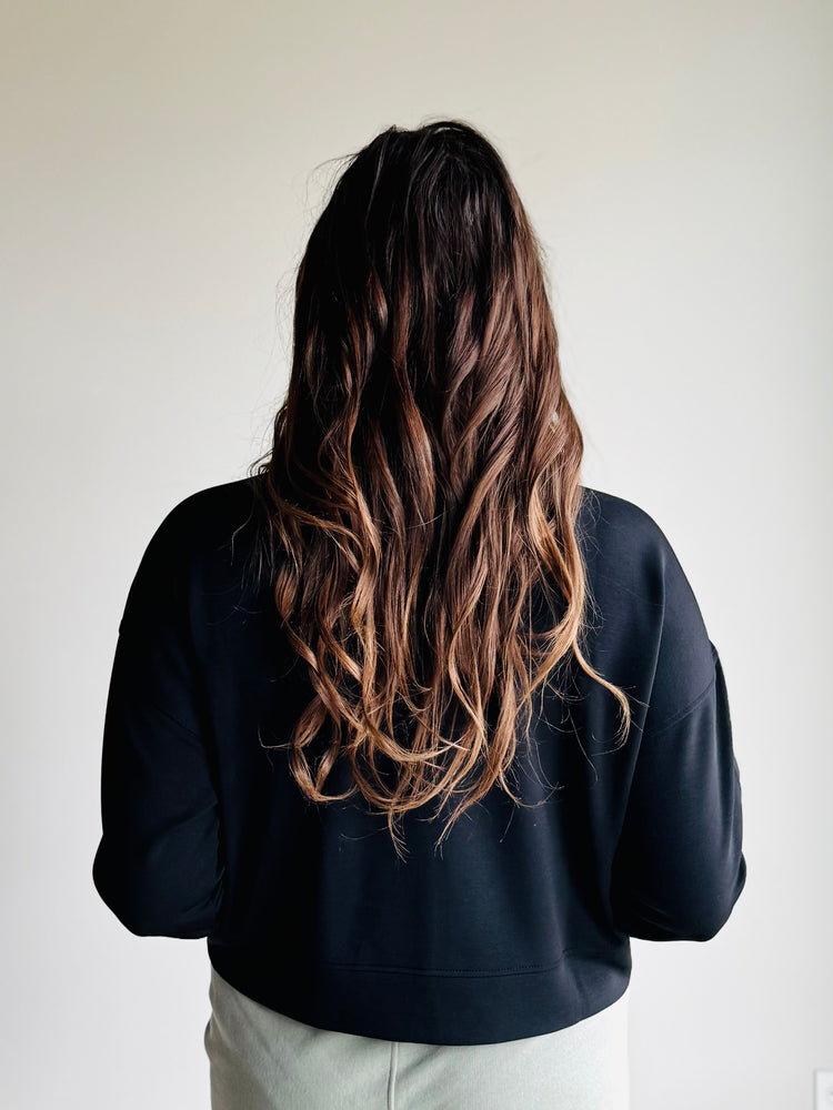 Scarlet Drop Shoulder Crewneck - Black