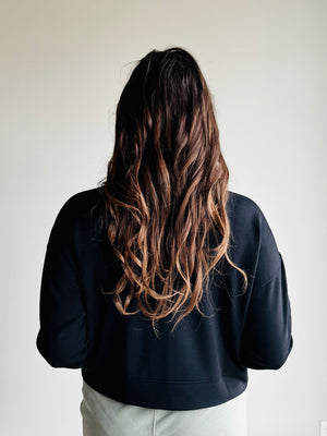 Scarlet Drop Shoulder Crewneck - Black