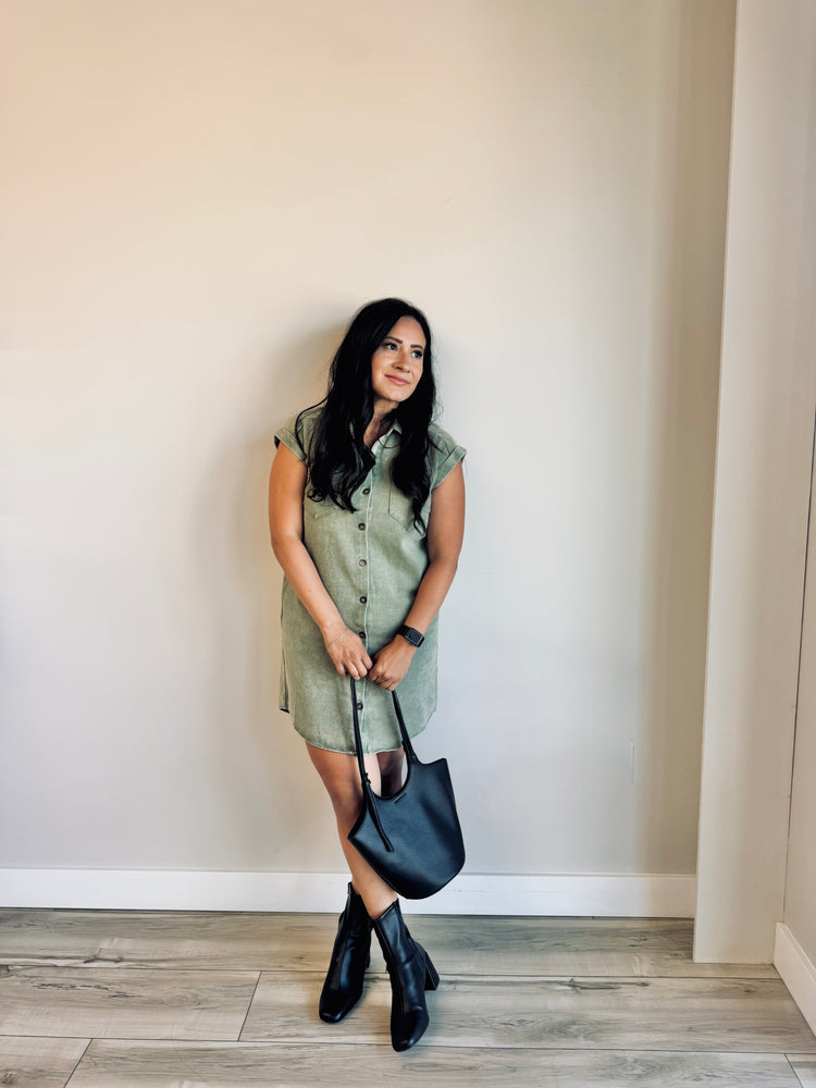 Maddie Button Down Shirt Dress